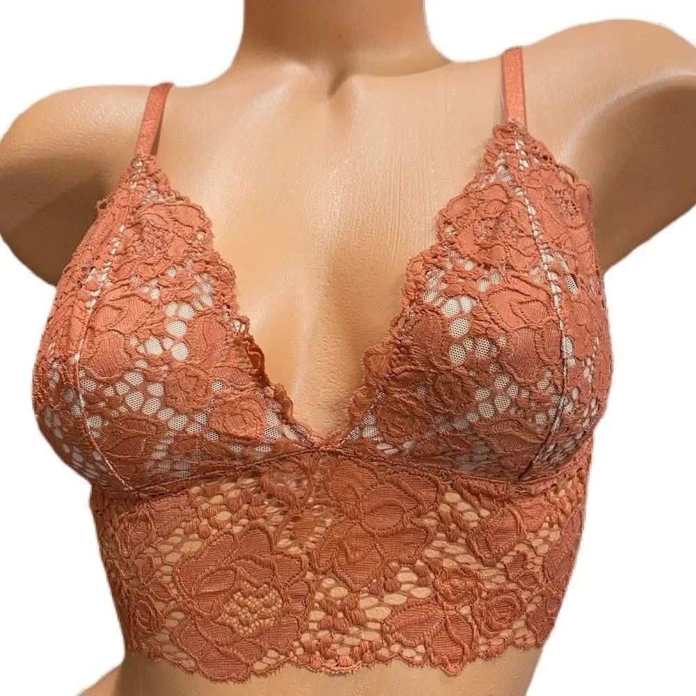 Victoria’s Secret Very sexy floral Lace Unlined bralette bra clay Medium
